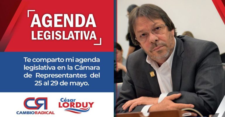 Agenda de Cesar Lorduy para última semana de mayo